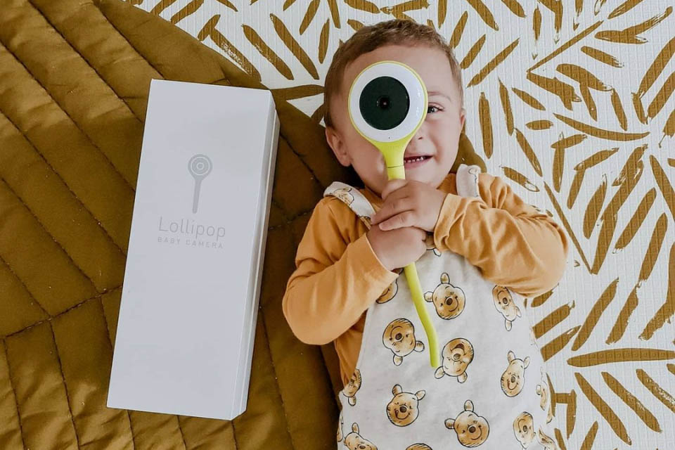  Lollipop Monitor de video para bebés con cámara y audio,  monitor de cámara para bebé con detección de llanto y conversación  bidireccional, monitor de video para bebés incluido con monitor de