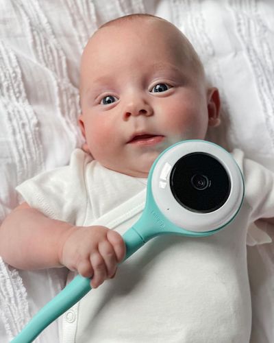  Lollipop Monitor de video para bebé (turquesa) con cámara y  audio, monitor de cámara para bebé con detección de llanto y conversación  bidireccional, monitor de video para bebés incluido con sensor 